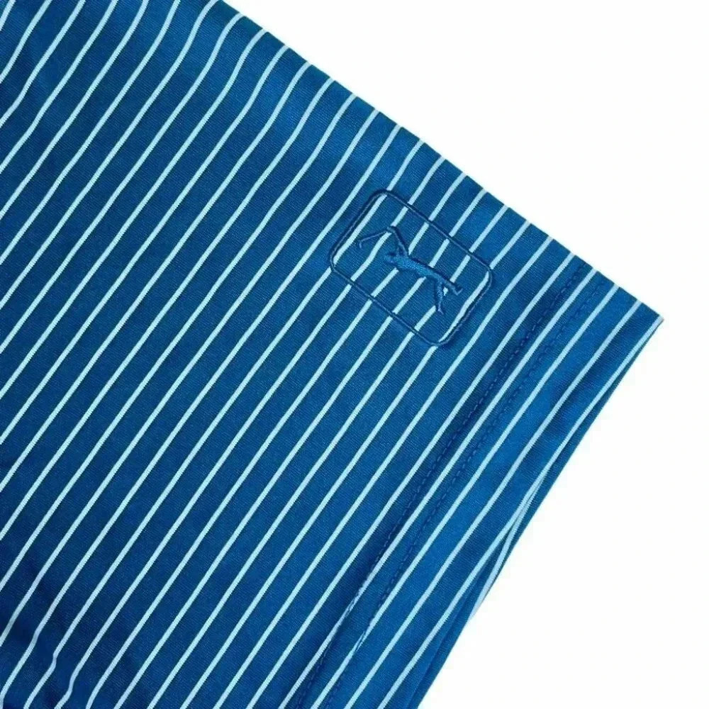 PGA Tour Striped Blue Short Sleeve Men’s Golf Polo - Picture 5 of 10